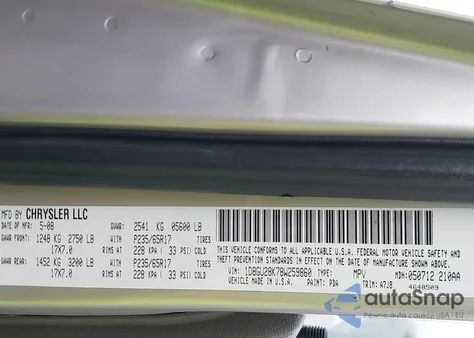 2008 Dodge Nitro Sxt from USA, damaged, VIN 1D8GU28K78W259860